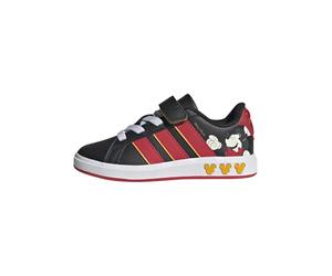 adidas Mixte Enfant Disney Mickey Mouse Grand Court Kids Shoes, Core Black/Pure Ruby/Crew Yellow, 33 EU