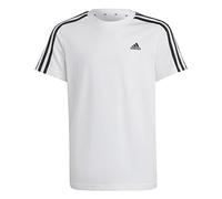 adidas Mixte Enfant Essentials 3-Stripes Cotton Tee, White/Black, 15-16 Years
