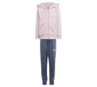 adidas Mixte enfant Essentials 3-Stripes Shiny Track Suit, clear pink/white, 6-7 Years