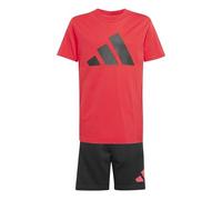 adidas Mixte enfant ESSENTIALS BIG LOGO T-SHIRT SET, pure ruby/black, 13-14 Years