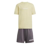 adidas Mixte enfant ESSENTIALS LINEAR LOGO T-SHIRT SET, powder yellow/white, 4-5 Years