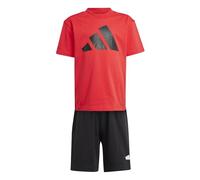 adidas Mixte enfant ESSENTIALS T-SHIRT SET, pure ruby/black, 6-7 Years