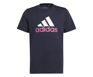 adidas Mixte Enfant Essentials Two-Color Big Logo Cotton Tee, Legink/White/SELUFU, 9-10 Years