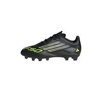 adidas Mixte Enfant F50 Club Firm Multi Ground Football Boots Kids Chaussures, Core Black/Iron Metallic/Lucid Lemon, 35 1/2 EU