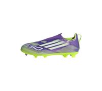 adidas Mixte Enfant F50 League Laceless Firm Ground Football Boots Kids, Purple Rush/Cloud White/Lucid Lemon, 32 EU