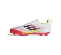 adidas F50 League Laceless Football Boots FG/MG Kids Chaussures, Cloud White/Core Black/Solar Yellow, 28 EU