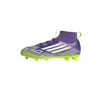 adidas Mixte Enfant F50 League Mid Firm Multi Ground Football Boots Kids Chaussures, Purple Rush/Cloud White/Lucid Lemon, 28 EU