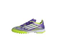 adidas Mixte Enfant F50 League Turf Football Boots Kids Chaussures, Purple Rush/Cloud White/Lucid Lemon, 35 EU