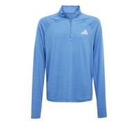 adidas Mixte Enfant Goto PZ 1/4 Zip Longsleeve Tee, Bright Cyan/Team Royal Blue/Reflective Silver, 11-12 Years