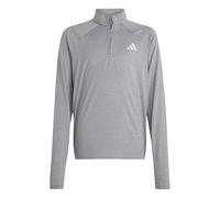 adidas - Kid's Goto PZ 1/4 Zip Longsleeve Tee - Haut à manches longues - 152 - grey three / grey one / reflective silver