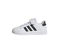 adidas Grand Court Elastic Lace and Top Strap Shoes Chaussures de Tennis, Cloud White/Core Black/Core Black, 30.5 EU