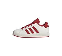 adidas Mixte Enfant Grand Court Lifestyle Tennis Lace-Up Shoes Chaussures, Off White/Collegiate Red/Core Black, 33 EU