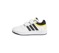 adidas Mixte enfant Hoops Lifestyle Basketball Hook-and-Loop Shoes, Cloud White / Core Black / Bold Gold, 28 EU