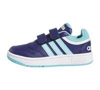 Adidas Mixte Enfant Hoops Lifestyle Basketball Hook-and-Loop Shoes, Dark Blue/Light Aqua/Cloud White, 35 EU
