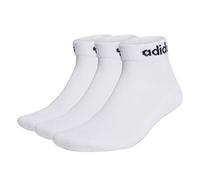 adidas Mixte enfant Linear Ankle Cushioned Socks 3 Pairs, White/Black, 7-8 Years