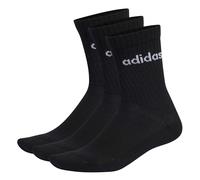 ADIDAS PERFORMANCE Chaussettes de sport Linear Crew Cushioned – 3 paires noir/blanc Taille 28-30