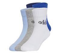 adidas Mixte enfant LINEAR KIDS ANKLE SOCKS 5pP, Dark Blue/Royal Blue/Glow Blue/Medium Grey Heather, 5-6 Years