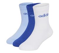 adidas Mixte enfant Linear Kids Crew 3 Pairs Per Pack Socks Socks, white/team royal blue/glow blue, 6-7 Years