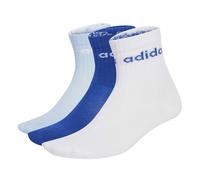 adidas Mixte enfant LINEAR KIDS CREW 3 PAIRS PER PACK SOCKS, white/glow blue/team royal blue, 5-6 Years