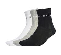adidas Mixte enfant LINEAR KIDS CREW 3 PAIRS PER PACK SOCKS, white/medium grey heather/black, 3-4 Years