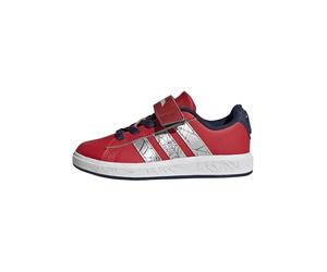 adidas Mixte Enfant Marvel Spider-Man Grand Court Kids Shoes, Pure Ruby/Silver met./Dark Blue, 28 1/2 EU