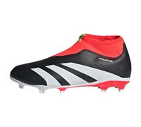adidas Mixte enfant Predator 24 League Laceless Firm Ground Boots, Core Black / Cloud White / Solar Red, 35 EU