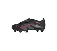 adidas Mixte Enfant Predator League Fold-Over Tongue Soft Ground Football Boots Kids, Core Black/Grey Four/Lucid Red, 28 EU