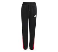 adidas Mixte Enfant Seasonal Essentials Colorblock Pants, Black/Pure Ruby/White, 13-14 Years