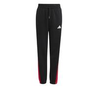 adidas Mixte Enfant Seasonal Essentials Colorblock Pants, Black/Pure Ruby/White, 7-8 Years