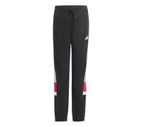 adidas Mixte Enfant Seasonal Essentials TIBERIO 3 Stripes Fleece Pant, Black/White/Pure Ruby, 7-8 Years