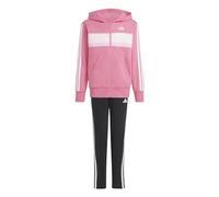 adidas Mixte enfant SEASONAL ESSENTIALS TIBERIO 3 STRIPES FLEECE TRACKSUIT, pink fusion/white/clear pink, 7-8 Years