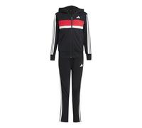 adidas Mixte enfant SEASONAL ESSENTIALS TIBERIO 3 STRIPES FRENCH TERRY TRACKSUIT, black/white/pure ruby, 11-12 Years
