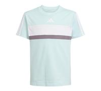 adidas Mixte Enfant Seasonal Essentials TIBERIO 3 Stripes T-Shirt, Semi Flash Aqua/White, 7-8 Years