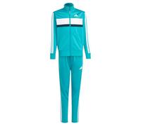 adidas Mixte enfant SEASONAL ESSENTIALS TIBERIO 3 STRIPES TRICOT TRACKSUIT, Pure Teal/Aurora Ivy/White, 7-8 Years