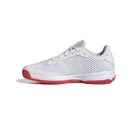 adidas Mixte Enfant Stabil Junior Indoor Shoes Chaussures de Sport, Cloud White/Aurora Met. / Semi Lucid Red, 33 1/2 EU