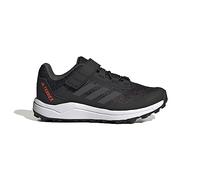 adidas Mixte Enfant Terrex Agravic Flow Hook-and-Loop Trail Running Shoes, Core Black/Solid Grey/Solar Red, 28 EU