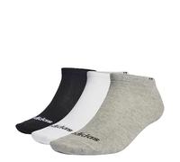 adidas Mixte enfant Thin Linear Low-Cut Socks 3 Pairs, Medium Grey Heather / White / Black, 7-8 Years