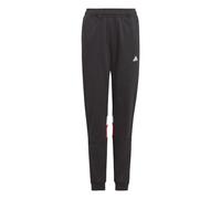 adidas Mixte Enfant Tiberio 3-Stripes Colorblock Fleece Pants Kids, Black/Better Scarlet/White, 15-16 Years