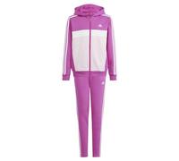 adidas Mixte enfant Tiberio 3-Stripes Colorblock Fleece Track Suit Kids, semi lucid fuchsia/white/clear pink, 13-14 Years
