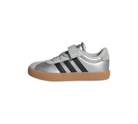 adidas Mixte Enfant VL Court 3.0 Hook and Loop Shoes Kids, Silver met./Core Black/LGH Solid Grey, 35 EU