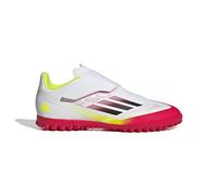 adidas Mixte F50 Club Velcro Football Boots Turf Kids Basket, FTWR White/Core Black/Solar Yellow, 38 2/3 EU
