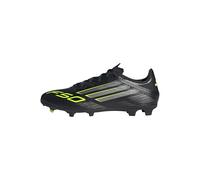 adidas Mixte F50 League Firm Ground Football Boots Chaussures, Core Black/Iron Metallic/Lucid Lemon, 40 2/3 EU
