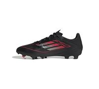 adidas Mixte F50 League Football Boots FG/MG Chaussures, Core Black/Iron Metallic/Lucid Red, 42 EU