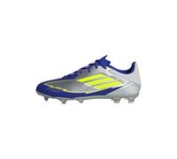 adidas Mixte F50 League Football Boots FG/MG Chaussures, Silver Metallic/Solar Yellow/Lucid Blue, 42 EU
