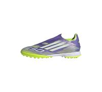 adidas Mixte F50 League Laceless Turf Football Boots Chaussures, Purple Rush/Cloud White/Lucid Lemon, 40 2/3 EU