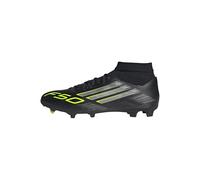 adidas Mixte F50 League Mid Firm Multi Ground Football Boots Chaussures, Core Black/Iron Metallic/Lucid Lemon, 42 2/3 EU