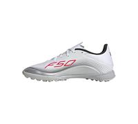 adidas Mixte F50 Messi League Turf Football Boots Chaussures, Cloud White/Lucid Red/Silver Metallic, 46 EU