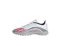 Adidas Mixte F50 Messi League Turf Football Boots, Cloud White/Lucid Red/Silver Metallic, 42 2/3 EU