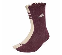 adidas Mixte Glow Sock 2 Pair Pack Socks, Crystal Linen/maroon, L
