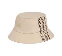 adidas Mixte Leo Graphic Bucket Hat, Crystal Linen/Khaki Six/Dark Brown/Gold met., S-M
